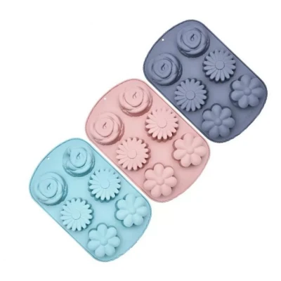 Forma din silicon pentru 6 briose modele diferit