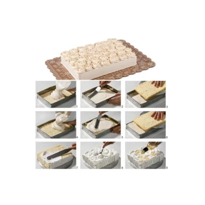 Forma dreptunghiulara pentru tort reglabila de 28 pana la 53 cm H-8CM