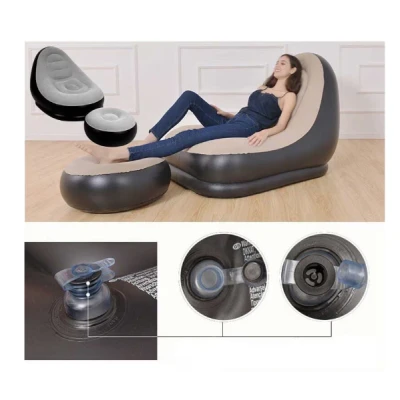 Fotoliu Gonflabil 2in1 Tip sezlong cu taburet inclus 130x99x76 cm