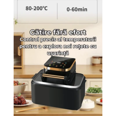 UB Friteuza Airfryer 3in1 capacitate 12L putere 1700W Digital Display Led Fara Ulei Touch Control 11 Programe Timer
