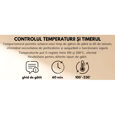 Friteuza cu aer cald retro (cuptor electric) cu prajitor de paine cuptor cu convectie de 12 l pentru casa