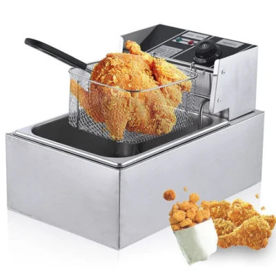 Friteuza Electrica Capacitate 6 litri din Inox Putere 2500W Uz Profesional sau Personal