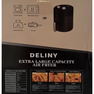 Friteuza fara ulei cu aer cald butoane reglaj Air Fryer 1400W 6L