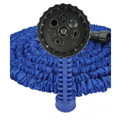 Furtun extensibil pentru gradina 15 m cu pistol de udat albastru