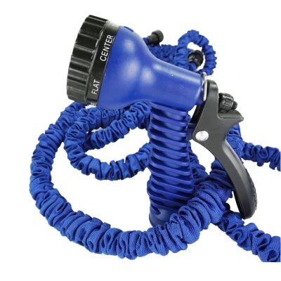 Furtun extensibil pentru gradina 15 m cu pistol de udat albastru