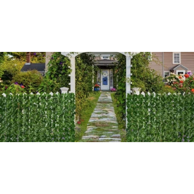 Gard 1m x 3m lungime cu frunze artificiale verde decoractiv