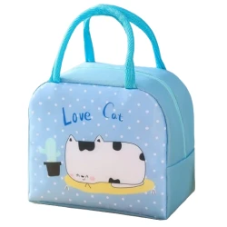 Geanta de pranz termica din panza Love Cat