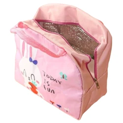 Geanta de pranz termica din panza Pink Bunny