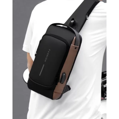Geanta de umar barbati Crossbody cu buzunar antifurt impermeabila
