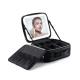 Geanta pentru cosmetice cu oglinda si lumina LED compartiment separat pentru pensule