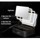Geanta pentru cosmetice cu oglinda si lumina LED compartiment separat pentru pensule