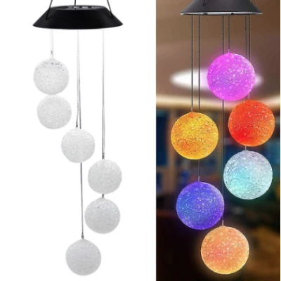 Ghirlanda solara ornamentala cu 6 globuri de cristal / Lampa solara - 6 Glob