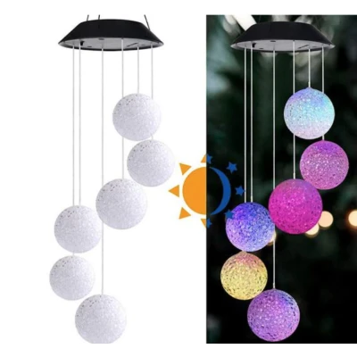 Ghirlanda solara ornamentala cu 6 globuri de cristal / Lampa solara - 6 Glob