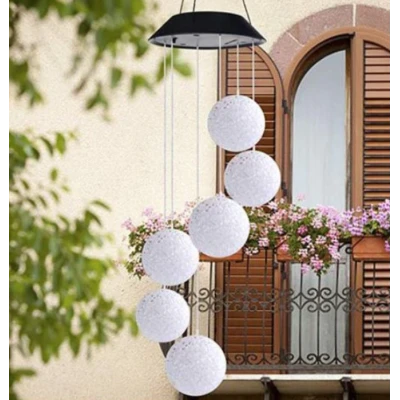 Ghirlanda solara ornamentala cu 6 globuri de cristal / Lampa solara - 6 Glob