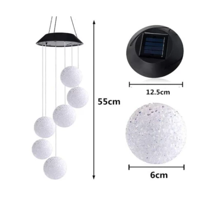 Ghirlanda solara ornamentala cu 6 globuri de cristal / Lampa solara - 6 Glob
