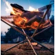 Gratar pliabil pentru camping cu plasa din otel inoxidabil