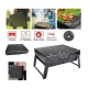 Gratar portabil tip valiza pentru gradina camping plaja din metal negru 27cmx35cmx23cm