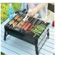 Gratar portabil tip valiza pentru gradina camping plaja din metal negru 27cmx35cmx23cm