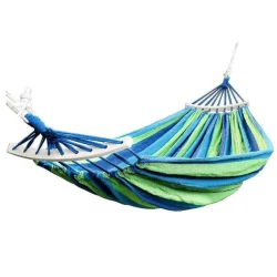 Hamac de gradina pentru o persoana multicolor 190x80 cm cu bara lemn 40 cm