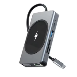 Hub cu 9 porturi diferite Q HU666 si incarcare wireless