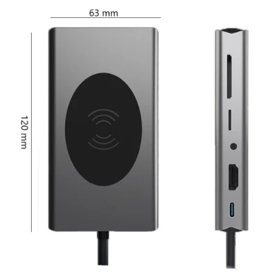 Hub cu 9 porturi diferite Q HU666 si incarcare wireless