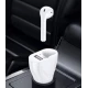 Incarcator auto cu casca wireless inclusa conectare bluetooth Alb