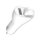 Incarcator auto cu casca wireless inclusa conectare bluetooth Alb