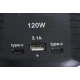 Incarcator auto la bricheta 120W cu 3 prize USB