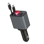 Incarcator auto multifunctional 4 in 1 ZTB A26 cabluri retractabile si iluminare LED