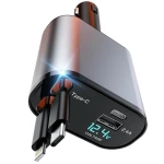 Incarcator auto Super Fast Charge Q9 5 in 1 de 120W 2 Cabluri