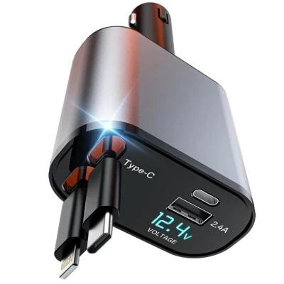 Incarcator auto Super Fast Charge Q9 5 in 1 de 120W 2 Cabluri