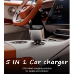 Incarcator auto Super Fast Charge Q9 5 in 1 de 120W 2 Cabluri