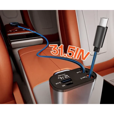 Incarcator auto Super Fast Charge Q9 5 in 1 de 120W 2 Cabluri