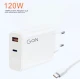 Incarcator de priza 120W inclus cablu 6A USB C la USB C incarcare