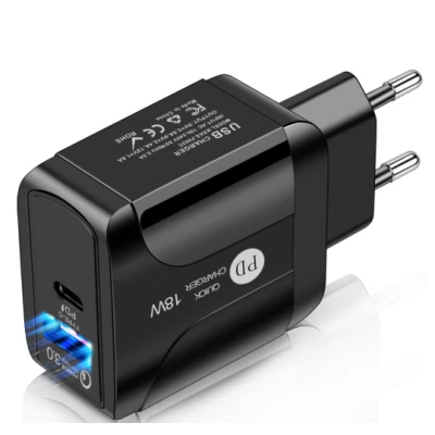 Incarcator de PRIZA PD 18W  cu 2 porturi QC3.0