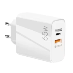 Incarcator de priza putere 65W cu 2 porturi Alb