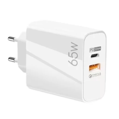 Incarcator de priza putere 65W cu 2 porturi Alb