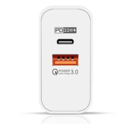 Incarcator de priza putere 65W cu 2 porturi Alb