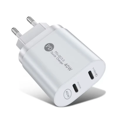 Incarcator de priza rapid PD cu USB C 2 porturi 40W