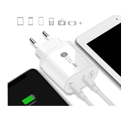 Incarcator de priza rapid PD cu USB C 2 porturi 40W