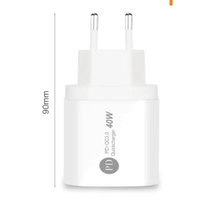 Incarcator de priza rapid PD cu USB C 2 porturi 40W