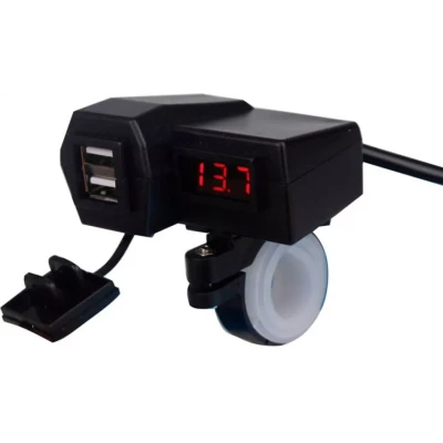 Incarcator USB pentru motocicleta 4in1 CD3311 afisaj LED