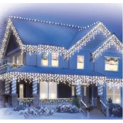 Instalatie de Craciun 1500 17 tip FRANJURI de 12 metri 320 LED ALB RECE