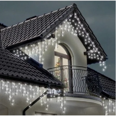 Instalatie de Craciun 1500 17 tip FRANJURI de 12 metri 320 LED ALB RECE