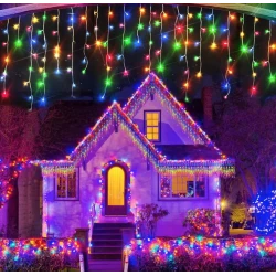 Instalatie de Craciun 1500 17 tip FRANJURI de 12 metri 320 LED MULTICOLOR