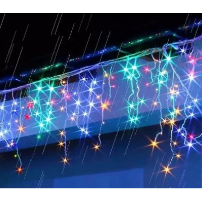 Instalatie de Craciun 1500 25 tip FRANJURI de 20 metri 430 LED MULTICOLOR
