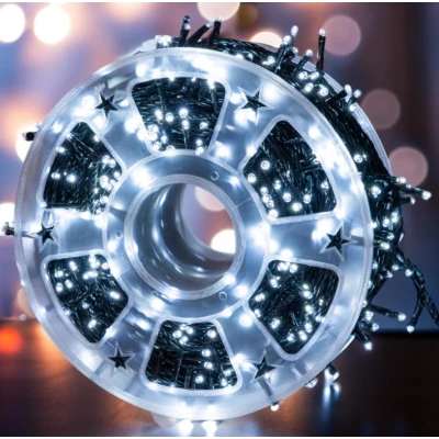 Instalatie de Craciun tip Rola interior sau exterior rezistenta 50m 300LED ALB RECE