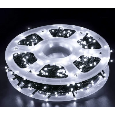 Instalatie de Craciun tip Rola interior sau exterior rezistenta 50m 300LED ALB RECE