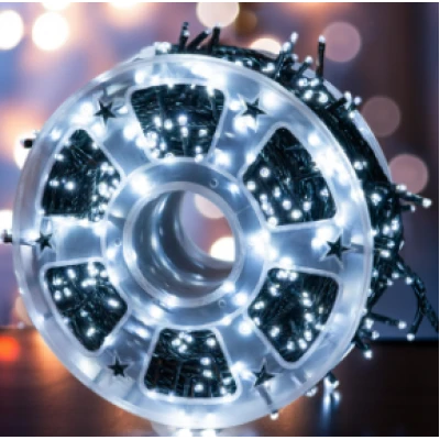 Instalatie de Craciun tip Rola interior sau exterior rezistenta 50m 300LED ALB RECE