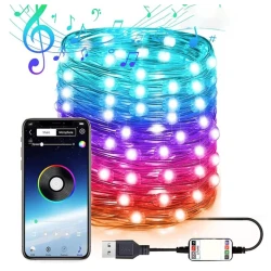Instalatie decorativa RGB Cu Control Bluetooth Prin Aplicatie 5 metri Luminozitate Reglabila USB Multicolor